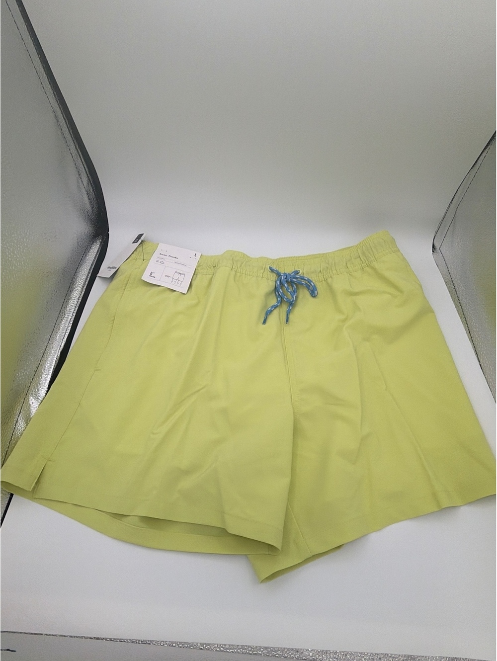 Goodfellow & Co Men's Neon Green 5" EW Swim Shorts, Size Large